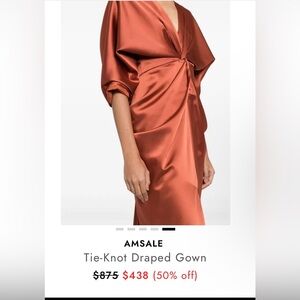 Amsale Rust Satin Midi Dress